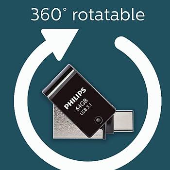 Philips 64GB FM64DC152B/00 USB3.1 Type-C 100/150 MB/S Flash Bellek