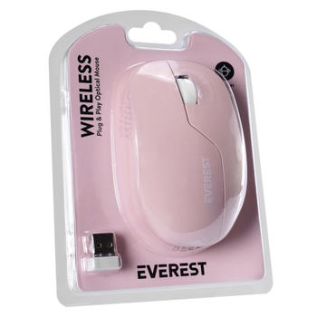Everest SMW-973 Pembe USB Nano 2,4G Kablosuz 1200dpi Optik 4 Tu�lu Mouse