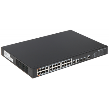 Dahua PFS4226-24ET-360-V3 24 Port MegaBit 24 Port PoE 360W +2 Port Combo SFP +2 Port GigaBit Uplink Ynetilebilir Rack Mount Switch