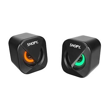 Snopy SN-83U 2.0 Mini Led I��kl� 2Wx2CH Siyah USB Hoparl�r