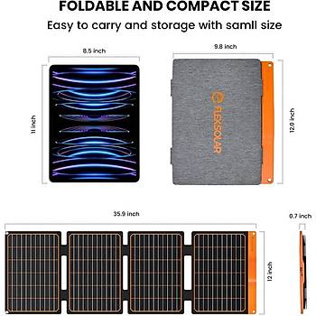 FlexSolar S40 40W  USB ��k��l� Ta��nabilir G�ne� Paneli