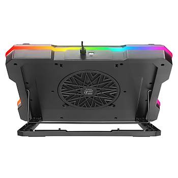 Rampage S49 Cyclone Siyah 10 Mode RGB 140mm Fanl� 19�n� LED Ekranl� Notebook So�utucu Stand