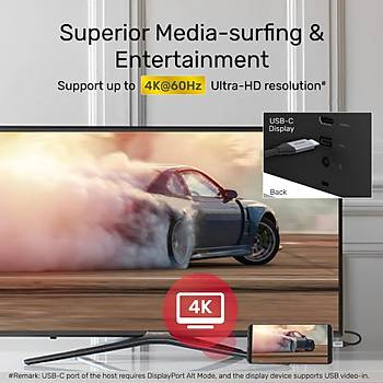 Unitek USB-C 3.2  1m  10GBPS 100W PD 4K 60Hz Kablo (C14082ABK)