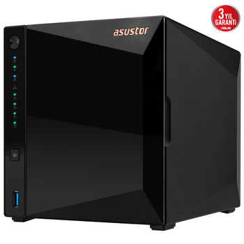 Asustor AS3304T V2 2Gb DDR4 Ram 4 Yuval� (4x20TB Destek) 1x2.5GbE Network 3xUSB 3.2 Tower NAS (Yedekleme) Depolama Cihaz�