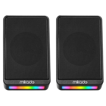 Mikado MD-178 6W 1+1 Masa�st� RGB Ayd�nlatma USB Siyah Kasa Speaker