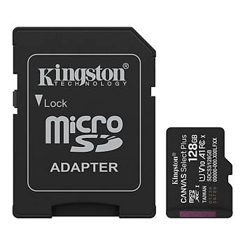 Kingston Canvas Select Plus SDCS3/128GB Class10 UHS-I U1 A1 V10 128GB Micro SD Kart