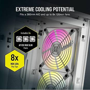 Corsair 2000D Rgb Airflow 3X120 Argb Fan Mini-Itx Beyaz Bilgisiyar Kasas�