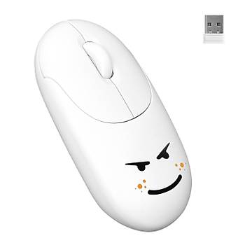 Everest SM-26 FASHION 2.4Ghz Beyaz Kabartmalý Kablosuz Emoji Mouse