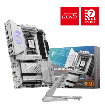 MSI MPG B850 Edge TI Wifi AM5 DDR5 8400MHZ(OC) HDMI 4x M.2 USB 10Gbs 5G ATX Anakart