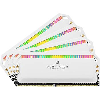 Corsair CMT64GX4M4C3200C16W 64GB (4X16GB) DDR4 3200MHz CL16 Dominator Platinum RGB Soutuculu Beyaz DIMM Bellek Ram