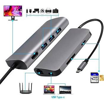 Codegen CDG-CNV40 USB to Type-C - 8in1 HDMI Type-C RJ45 SD USB �o�alt�c� D�n��t�r�c�