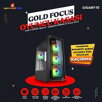 Gold Focus i7 10700F İşlemci 6600 XT Ekran Kartı 16GB Ram 480GB SSD Oyuncu Bilgisayarı