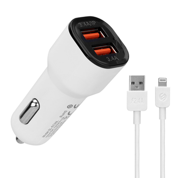 S-link SL-EC30L iPhone Lightning Kablolu 3.4A 2 USB Beyaz Ara arj Cihaz