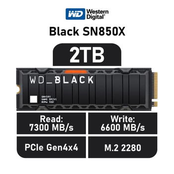 WD Black SN850X WDS200T2XHE 2TB 7300/6600 Gen4 So�utuculu NVMe PCIe M.2 2280 SSD