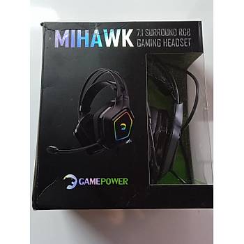 Gamepower Mihawk 7.1 RGB Oyuncu Kulaklık - Siyah (OUTLET)