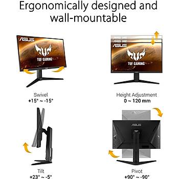 Asus Tuf Gaming VG279QL1A 27 HDR Gaming Ips Freesync ve G-Sync Uyumlu  1920x1080 1MS(MPRT) 165HZ DP HDMI  MM Vesa 3YIL Elmb Eyecare Gaming Monitr