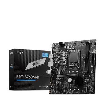 MSI Pro B760M-B DDR4 4800(OC) PCI-E M.2 Usb 3.2 HDMI mATX Anakart