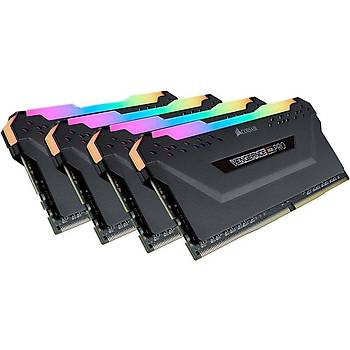 Corsair CMW128GX4M4E3200C16 128GB (4X32GB) DDR4 3200MHz CL16 Vengeance RGB Pro Black Soutuculu DIMM Bellek Ram