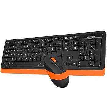 A4Tech FG1010 Q 2.4 GHZ Usb Klavye + Mouse Kablosuz Set Turuncu