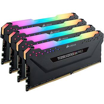 Corsair CMW64GX4M4D3600C18 64GB (4x16GB) DDR4 3600 MHz C18 Vengeance Black RGB Pro DIMM Bellek Ram