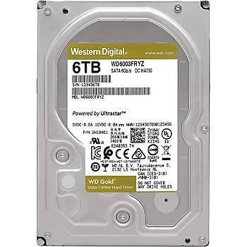 WD Gold Enterprise WD6003FRYZ 6TB 7200RPM 256MB 3.5 SATA 3 NAS Harddisk