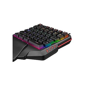 Rampage MIRACLE K1 Siyah USB Led Işıklı Q 35 Tuşlu Multimedya Mini Blue Switch Gaming Oyuncu Klavyesi