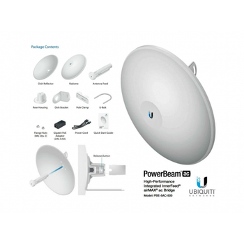 Ubiquiti Powerbeam PBE-5AC-500 450 Mbps 5Ghz 27dBi Anten D Ortam Access Point