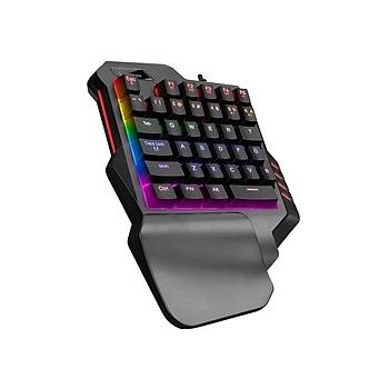 Rampage MIRACLE K1 Siyah USB Led Işıklı Q 35 Tuşlu Multimedya Mini Blue Switch Gaming Oyuncu Klavyesi
