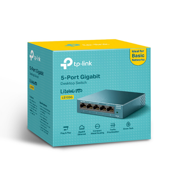 Tp-Link Omada LS105G 5 Port GigaBit Metal Kasa Y�netilemez Masa�st� Switch