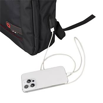 PLM Lucca-Usb-17  Siyah Notebook S�rt �antas�