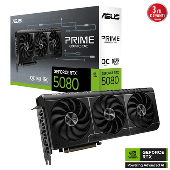 Asus Prime-RTX5080-O16G 16Gb 256Bit GDDR7 1xHDMI 3xDP Gaming Ekran Kart