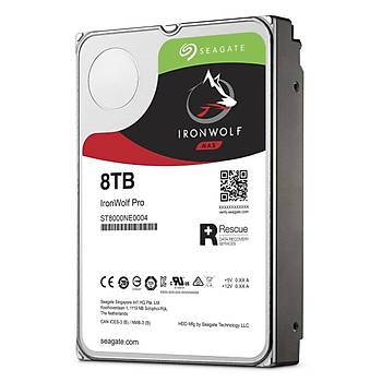 Seagate Ironwolf Pro 3.5 8TB Sata 3.0 256MB 214MB/S RV Sens�r 7200RPM 300TB/Yil �� Y�k� 7/24 E-Nas Data Kurtarmal� Disk ST8000NE0004 HDD & Harddisk