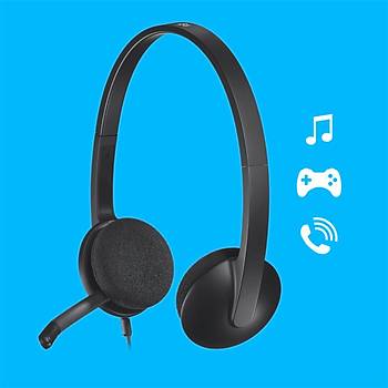 LOGITECH H340 USB G�R�LT� �NLEY�C� M�KROFONLU KABLOLU KULAKLIK-S�YAH A-00044 981-000475