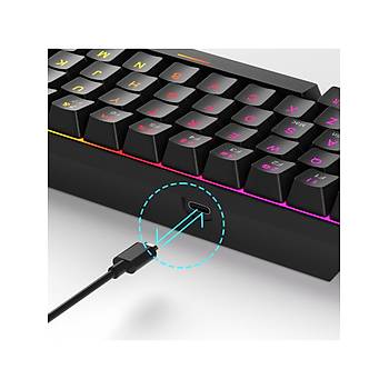 MageGee MK-BOX Pudding 68 Tu� RGB %65 TKL Red Switch Kablolu Siyah Mekanik Oyuncu Klavyesi