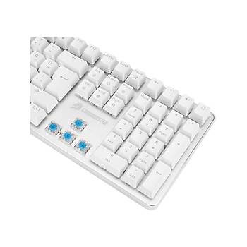 GameBooster G918 Fire Storm Rgb Blue Switch Mekanik Beyaz Oyuncu Klavyesi