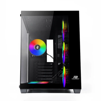 PowerBoost PB-SS02B Sea View USB 3.0 ATX 7 x ARGB Fanl� Siyah Kasa