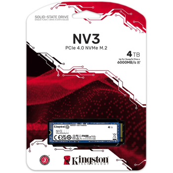 Kingston SNV3S/4000G NV3 4 Tb 6000/5000 Gen4 NVME PCIe 2280 M.2 SSD