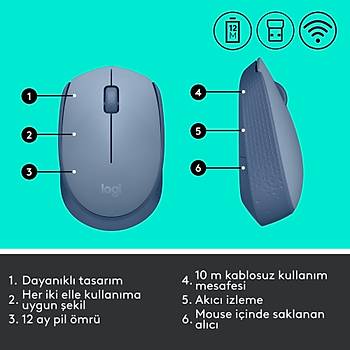 LOGITECH M171 KABLOSUZ MOUSE-BLUEGREY 910-006866