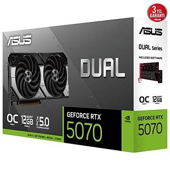 Asus RTX 5070 Dual OC Edition DUAL-RTX5070-O12G 192 Bit GDDR7 12 GB Ekran Kart�