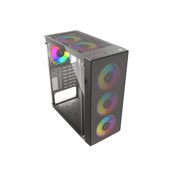 Everest Faced-V5 600W 4x12cm Fanl Tempreli Cam Atx Rainbow Oyuncu Kasas