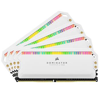 Corsair CMT32GX4M4C3600C18W 32GB (4X8GB) DDR4 3600MHz CL18 Dominator Platinum RGB Soutuculu Beyaz DIMM Bellek Ram