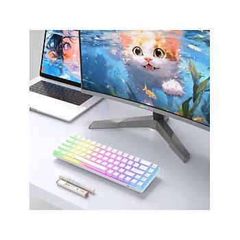 Magegee MK-BOX Pudding 68Tu� Rgb K�rm�z� Switch Beyaz Gaming Mekanik Klavye