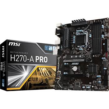 Msi H270-A Pro DDR4 2400 DP DVI VGA 6x Pcie+ 1x M.2 USB3.1 Atx Anakart