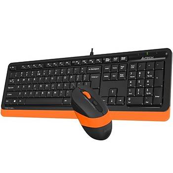 A4 Tech F1010 MM Klavye Mouse Set / Turuncu / USB