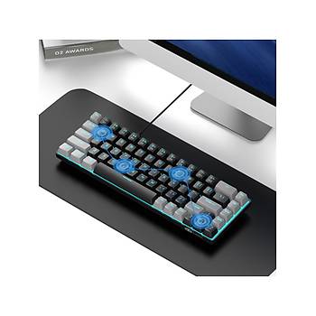 MageGee MK-BOX 68 Tu� RGB %65 TKL Red Switch Kablolu Gri Mekanik Oyuncu Klavyesi