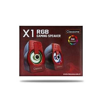 Classone X1 Red RGB Gaming Hoparlör