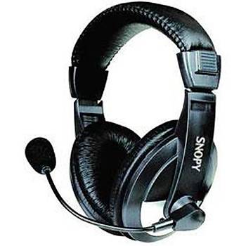 Snopy SN-4388 Mikrofonlu Kulaklk Siyah