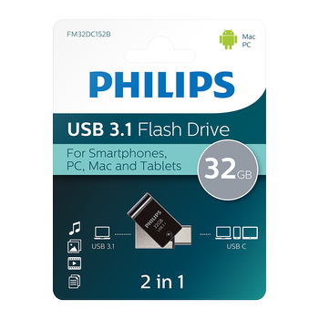 Philips 32GB FM32DC152B/00 USB3.1 Type-C 100/150 MB/S Flash Bellek