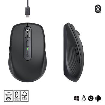Logitech MX Anywhere 3S Siyah 910-006929 Şarjlı Lazer Kablosuz Mouse