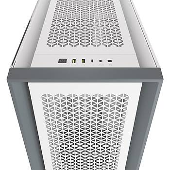 Corsair 5000D Airflow CC-9011211-WW Temperli Cam Yan Panel Mid Tower Beyaz Bilgisayar Kasas�